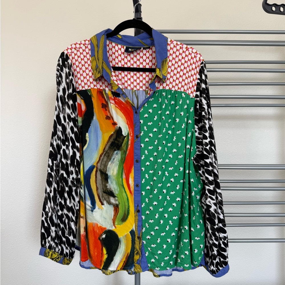 Anthropologie Colorful Button Down Shirt
